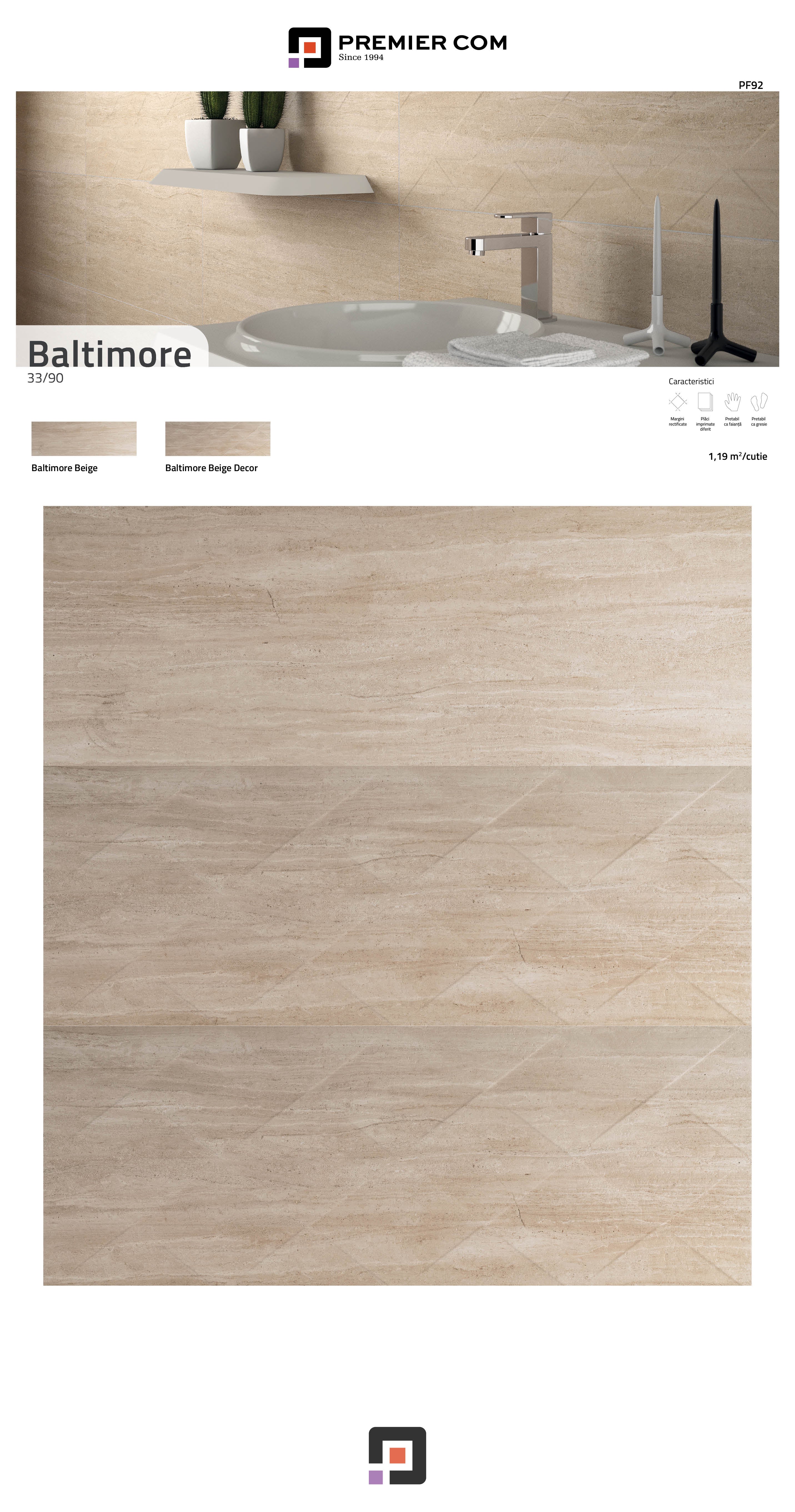 BALTIMORE GRIS 33x90
