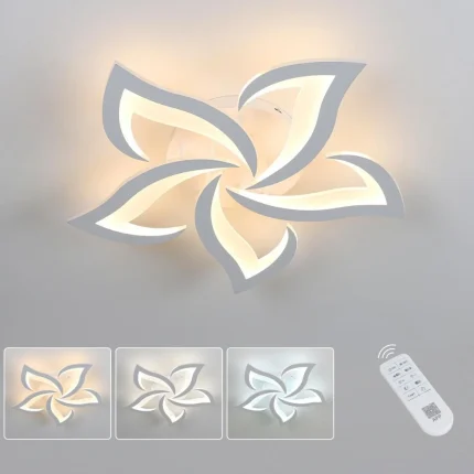 Lustra Led Vibe 80W, 5 Brate Si Telecomanda, Intensitate Reglabila G16801/5 WT