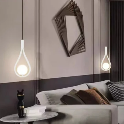 Lustra pe cablu Dazzle Globe, stil minimalist, 2 globuri, alb, E14 DX1016/2 WT E14