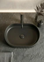 Lavoar ceramic oval A721-CBK-M – negru mat cu textură striată