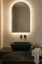 Lavoar ceramic dreptunghiular A821-CBK-M – negru mat texturat