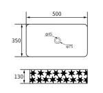 Lavoar ceramic dreptunghiular A821-CBK-M – negru mat texturat