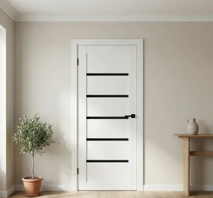 Ușă de interior T-07-design cu inserții orizontale din sticlă
