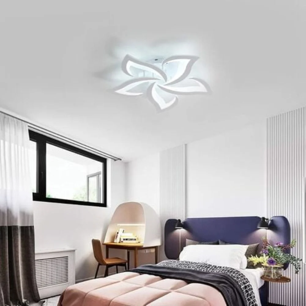 Lustra Led Vibe 80W, 5 Brate Si Telecomanda, Intensitate Reglabila G16801/5 WT