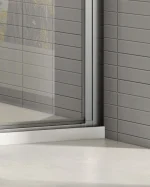 Cabină de duș colț cu ușă batantă și panou fix sticlă NANO 8mm
