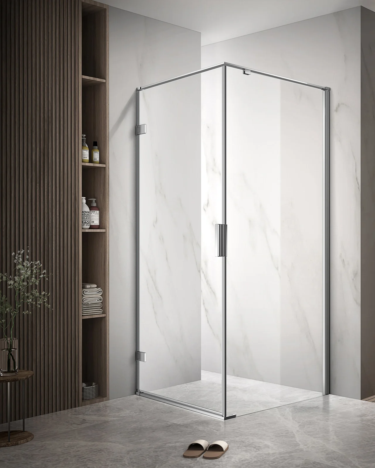Cabină de duș de colț cu ușă batantă cu sticlă NANO 8mm cu deschidere stânga Cabină de duș de colț cu ușă batantă cu sticlă NANO 8mm cu deschidere stânga