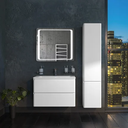 Mobilier de baie suspendat Accent alb