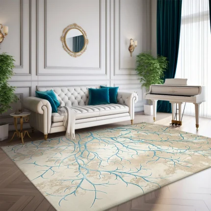 Covor Elif Silky Soft Pearly Crem Turcoaz/ 8385A