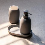Set 3 piese accesorii de baie gri mat