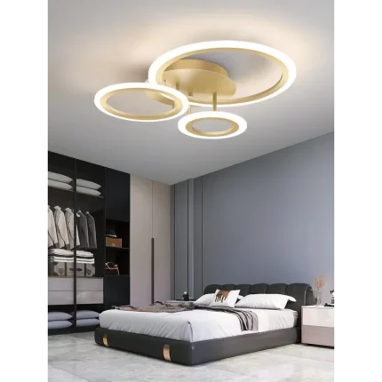 Lustră LED Gold cu 3 Cercuri și Telecomandă WiFi 2.4G - G3862/3 GD