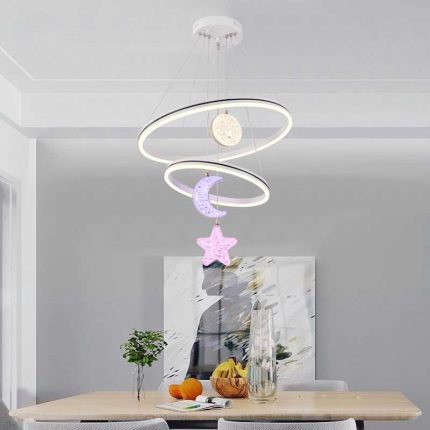 Lustră LED Stele și Lună cu Telecomandă – Magie și Eleganță în Iluminatul Interior - G4007