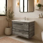 Mobilier baie suspendat Neo Loft, Oak moras
