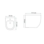 Bideu Suspendat Ceramic Ocean Plus